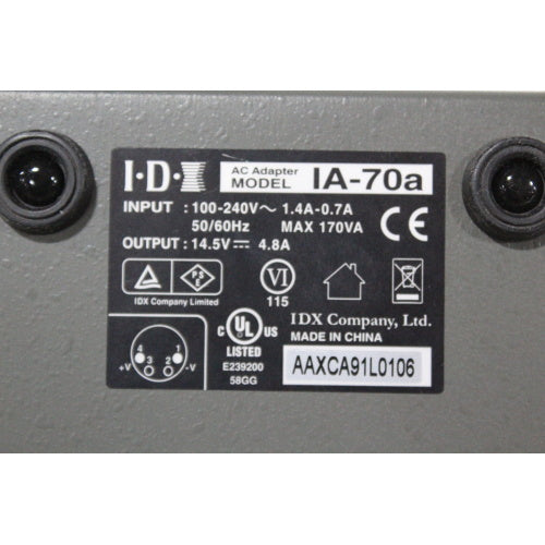 Markertek IDX IA-70a AC Adaptor Power Supply
