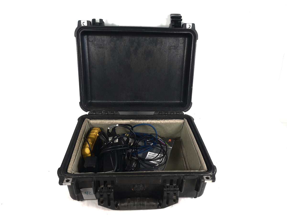 MicroFrame D8009 Video Time Code Sync Master w/ 3-Pin XLR Female To Male, Auxiliary to Male,Vrt2 Tracking Fitters, PSU, Battery Charger, (3) DC to TC-Out, in Pelican 1450 Hard Carry Case,