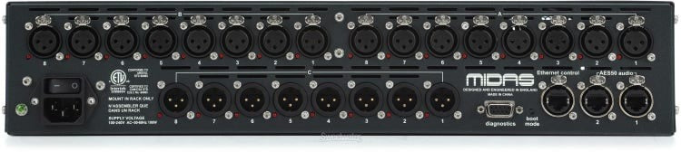 Midas DL153-UL 16 Input, 8 Output Stage Box with 16 Microphone Preamplifiers