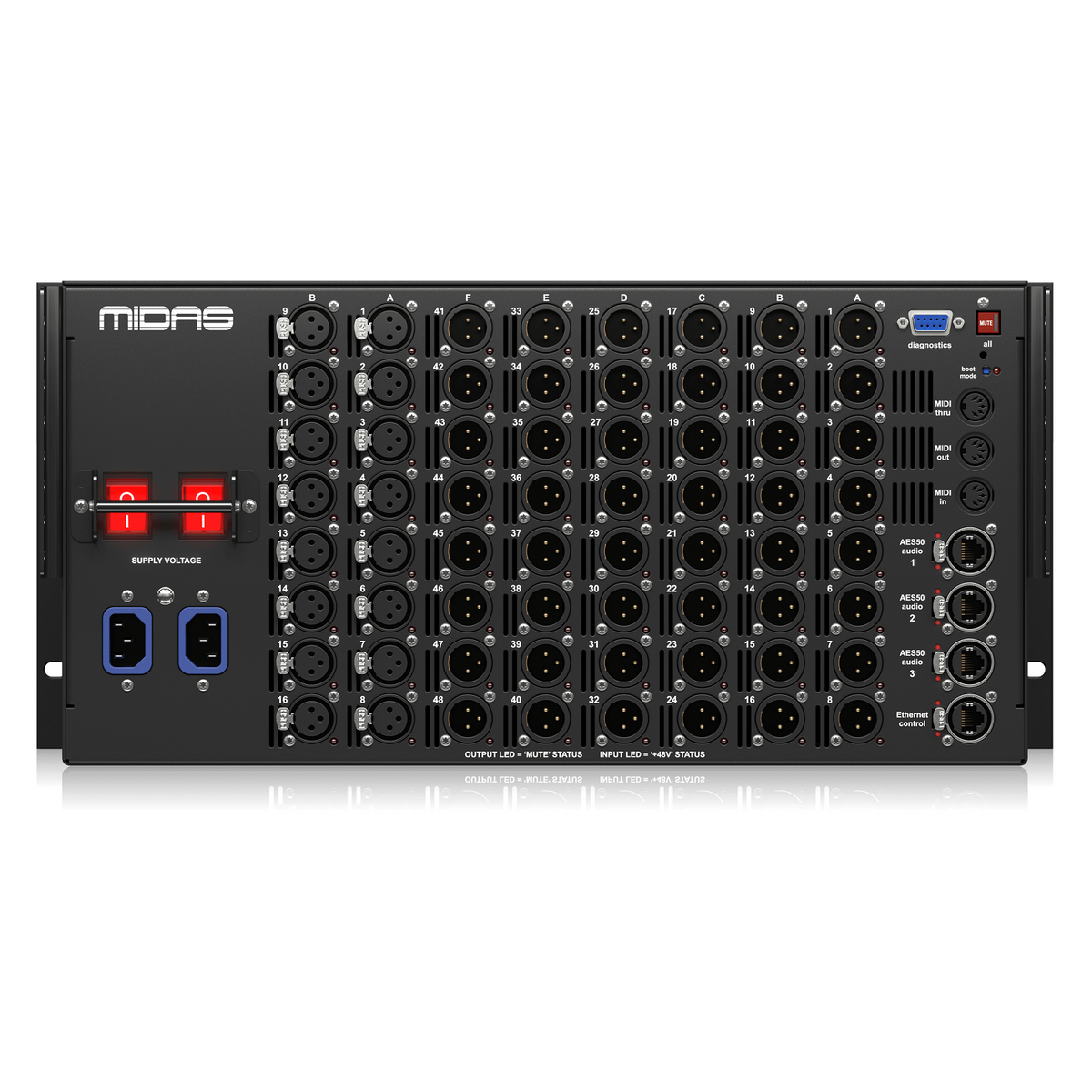 Midas DL252-UL 16 Input, 48 Output Stage Box with 16 Microphone Preamplifiers