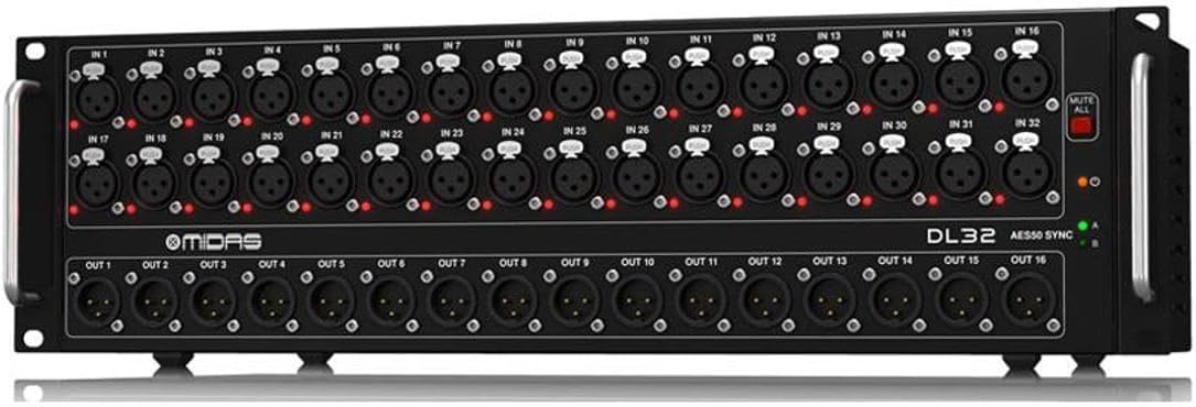 Midas DL32 32 Input, 16 Output Stage Box w/ 32 Midas Microphone Preamplifiers, ULTRANET and ADAT Interfaces