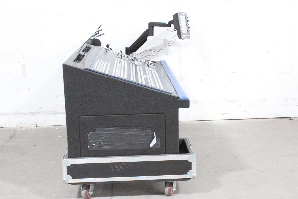 Mobile Production Desk w/ Snell & Wilcox Kahuna Digital Switcher (9648200), Snell & Wilcox Kahuna Panel (9658100), Snell & Wilcox 9648700 Monitor Display, Nevion SL-32XY-CP 32x32 Digital Audio Router RU, 2RU Double Sided Hard Case