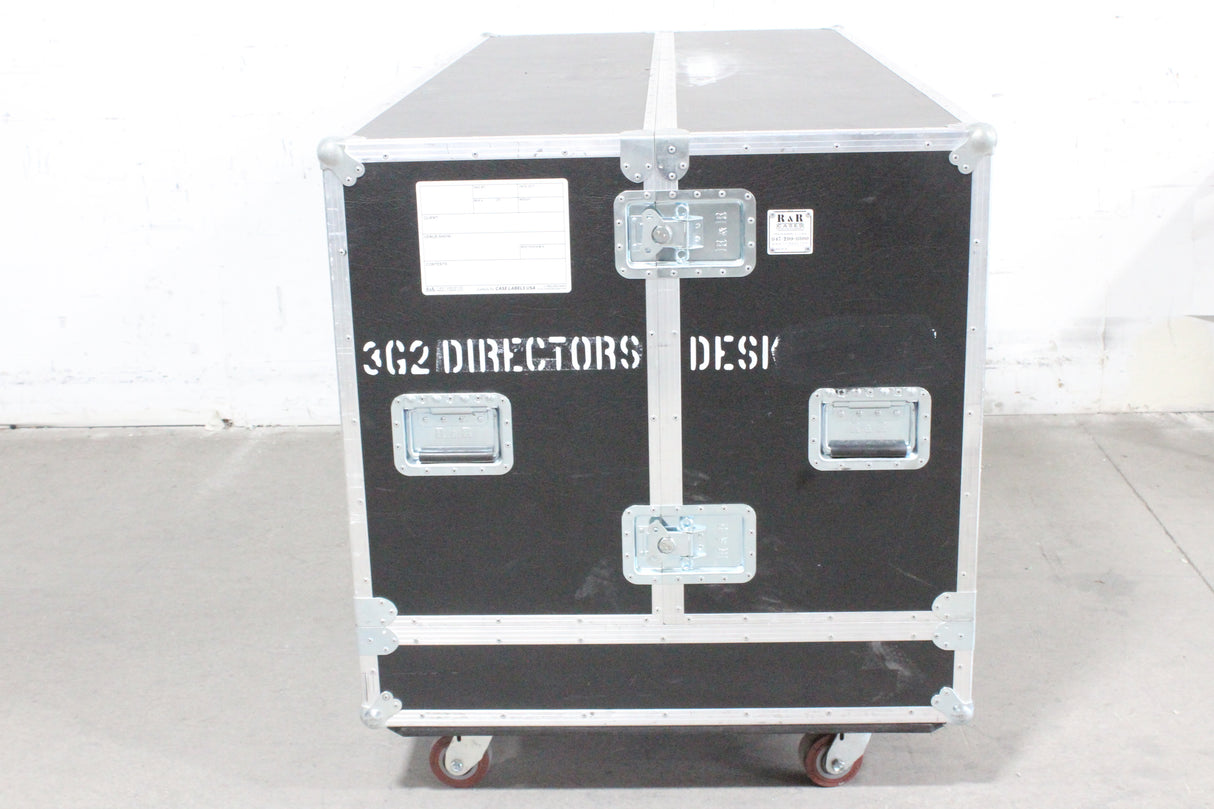 Mobile Production Desk w/ Snell & Wilcox Kahuna Digital Switcher (9648200), Snell & Wilcox Kahuna Panel (9658100), Snell & Wilcox 9648700 Monitor Display, Nevion SL-32XY-CP 32x32 Digital Audio Router RU, 2RU Double Sided Hard Case