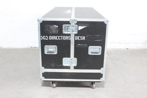 Mobile Production Desk w/ Snell & Wilcox Kahuna Digital Switcher (9648200), Snell & Wilcox Kahuna Panel (9658100), Snell & Wilcox 9648700 Monitor Display, Nevion SL-32XY-CP 32x32 Digital Audio Router RU, 2RU Double Sided Hard Case