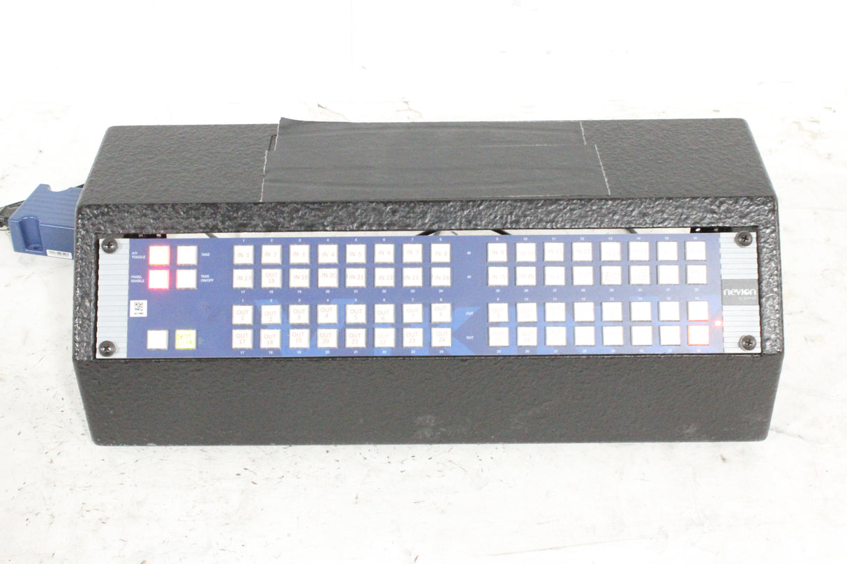 Mobile Production Desk w/ Snell & Wilcox Kahuna Digital Switcher (9648200), Snell & Wilcox Kahuna Panel (9658100), Snell & Wilcox 9648700 Monitor Display, Nevion SL-32XY-CP 32x32 Digital Audio Router RU, 2RU Double Sided Hard Case