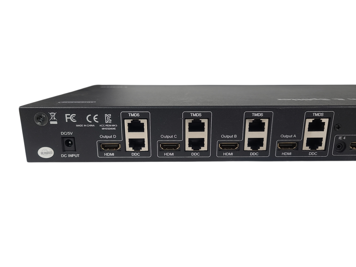 Monoprice MHSS0404E 4x4 HDMI Matrix Switch & Splitter w/ IR Extenders/Receivers