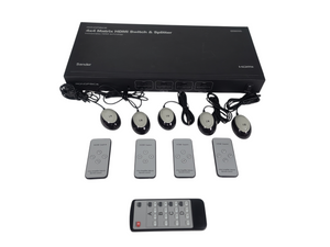 Monoprice MHSS0404E 4x4 HDMI Matrix Switch & Splitter w/ IR Extenders/Receivers