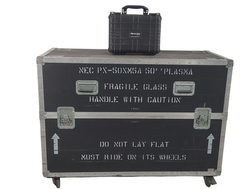 NEC PlasmaSync PX-50XM5A 50-Inch Plasma Monitor w/ (2) NEC PX-50SP1U Speakers in Wheeled Road Case