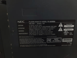 NEC PlasmaSync PX-50XM5A 50-Inch Plasma Monitor w/ (2) NEC PX-50SP1U Speakers in Wheeled Road Case