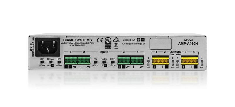 Biamp AMP-A460H 4-Channel 60W Half-Rack Amplifier with Mounting Bracket