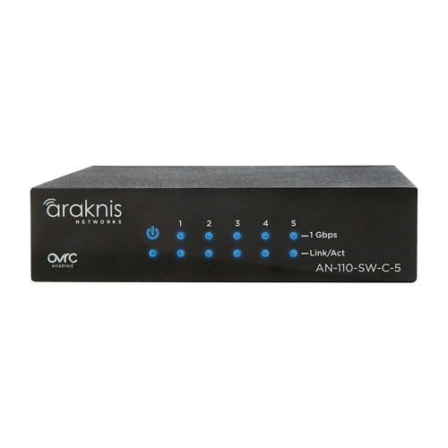 Araknis Networks AN-110-SW-C-5 110 Series Unmanaged+ Gigabit Switch, Compact Enclosure, 5-Ports, Rear Facing Ports