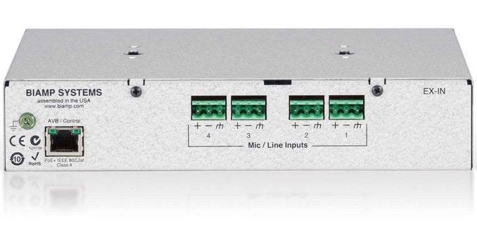 Tesira EX-IN 4-Channel Mic/Line Input Expander PoE+