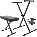 On-Stage KPK6520-CB Keyboard Stand and Bench Pack with Keyboard Sustain Pedal