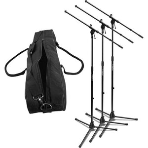 On-Stage MSP7703 On-Stage MSP7703 Three Euro Boom Mic Stands with Bag