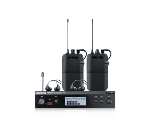 Shure PSM 300 Twin-Pack Wireless In-Ear Monitor Kit (H20: 518 to 542 MHz)