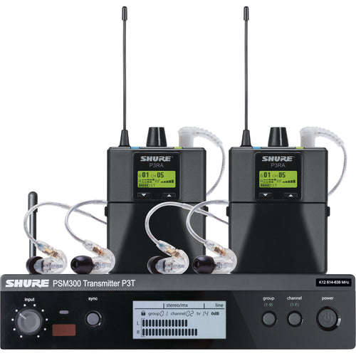 Shure PSM300 Twin-Pack Pro Wireless In-Ear Monitor Kit (J13: 566 to 590 MHz)