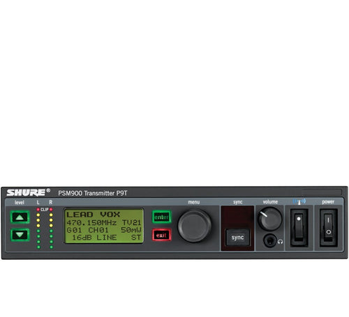 Shure P9T Wireless Transmitter for PSM 900 In-Ear Personal Monitoring System (G6: 470 to 506 MHz)
