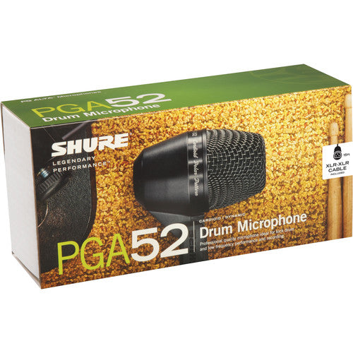 Shure PGA52-XLR Cardioid Dynamic Kick Drum Microphone with Cable (15')