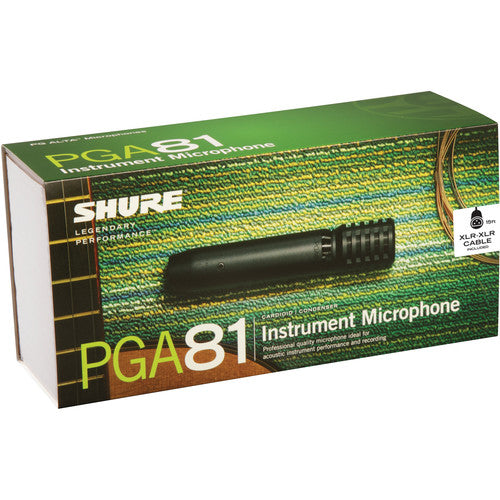 Shure PGA81-XLR Cardioid Condenser Instrument Microphone with Cable (15')