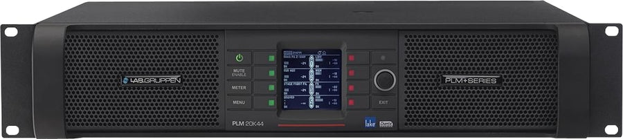 Lab Gruppen PLM20K44-BP-U 20,000W Amplifier with 4 Flexible Output-Channels on Binding Post Connectors, Lake Digital Signal Processing and Digital Audio Networking for Touring Applications