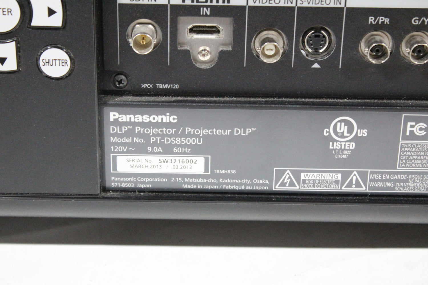 Panasonic PT-DS8500 3-Chip DLP Projector