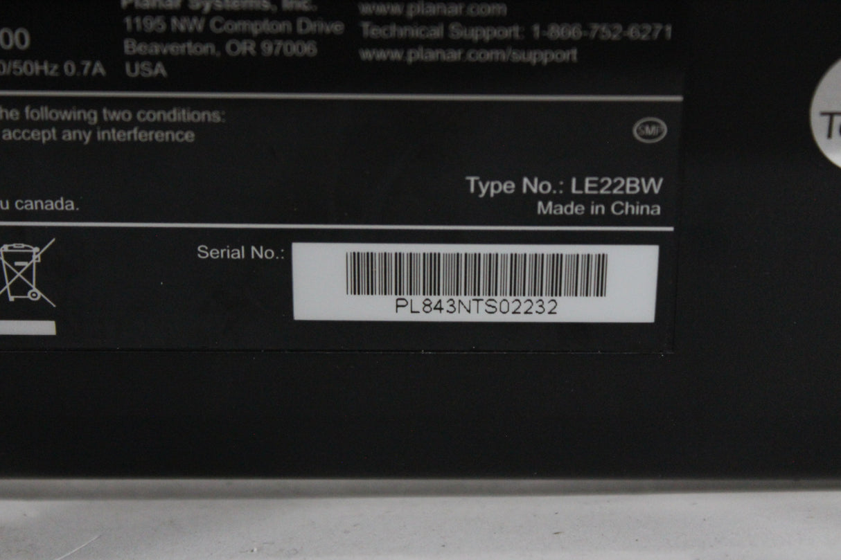 Planar Helium PCT2235 22" Full HD Resolution LCD Touch Screen Monitor