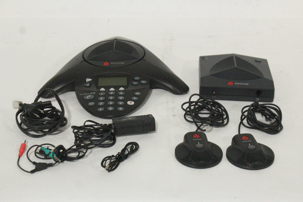 Polycom SoundStation 2W EX DECT Conference Phone w/ (2) Expandable Microphones in Pelican 1550 Case