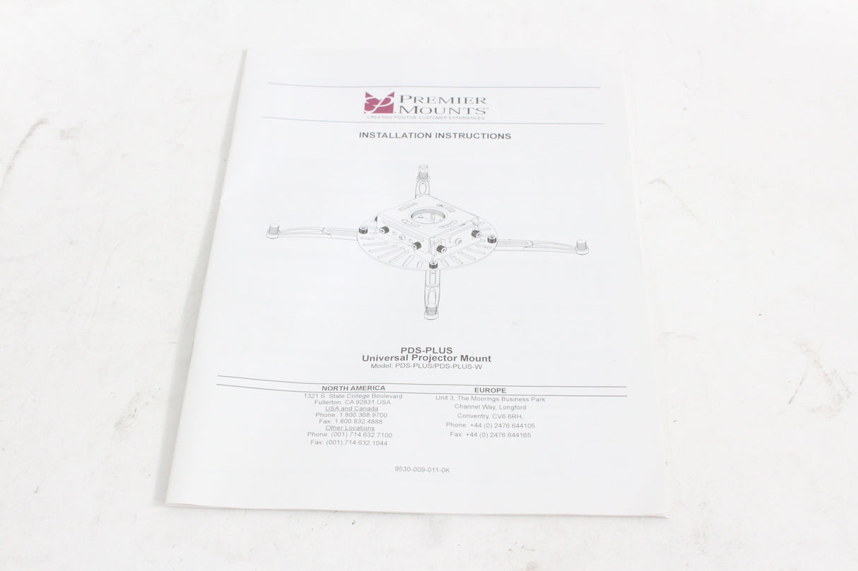 Premier Mounts PDS-Plus Ceiling Mounts w/ Lock-It Hardware (Max Weight: 75 lbs)