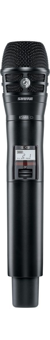 Shure QLXD2/K8 - Handheld Transmitter with KSM8 Capsule in Black Finish (H50 Band: 534-598 MHz)