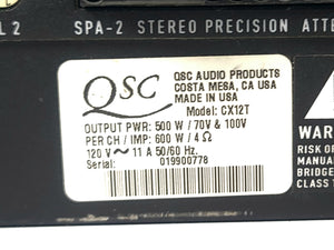 QSC CX12T CX Series 2-channel Professional Power Amplifier