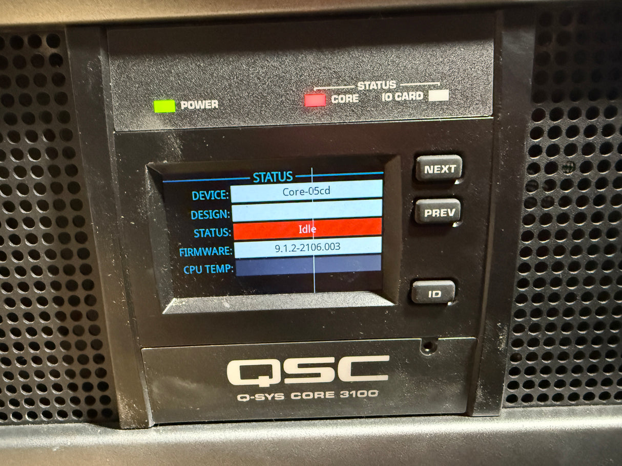 QSC Q-SYS Core 3100 Enterprise System Platform (FOR PARTS - Screen Damage)(1583-290)