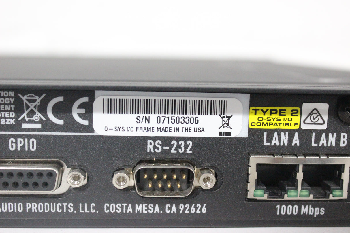 QSC Versatile Q-SYS I/O Frame Network Interface (1583-334)