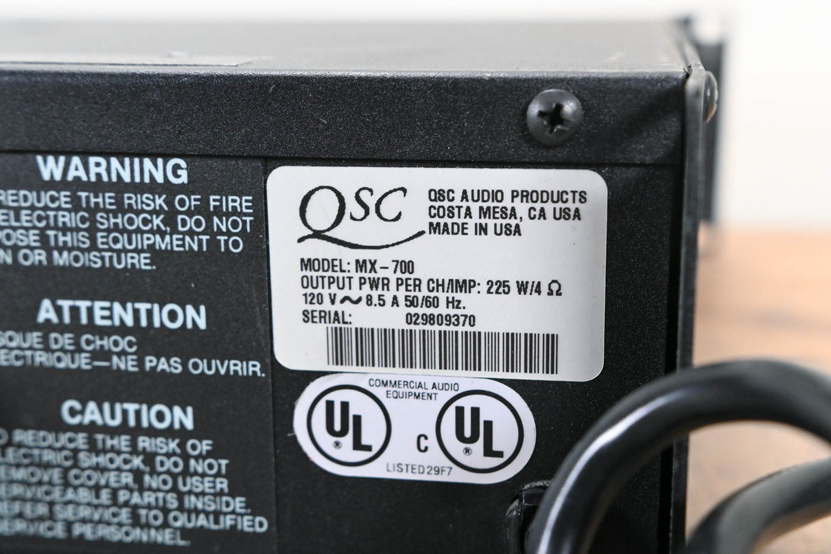 QSC MX-700 - MX Series 2-Channel Professional Stereo Power Amplifier