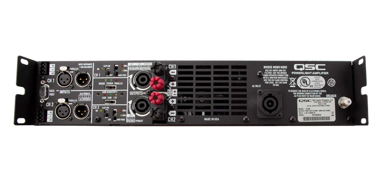 QSC PL380 Powerlight 3 800 Watt Power Amplifier