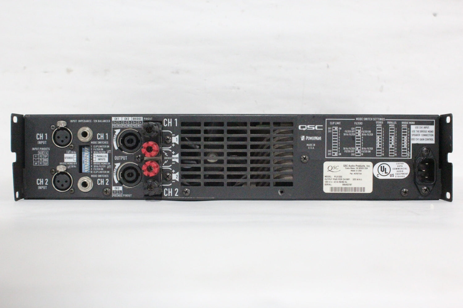 QSC PLX1202 PLX Series Power Amplifier