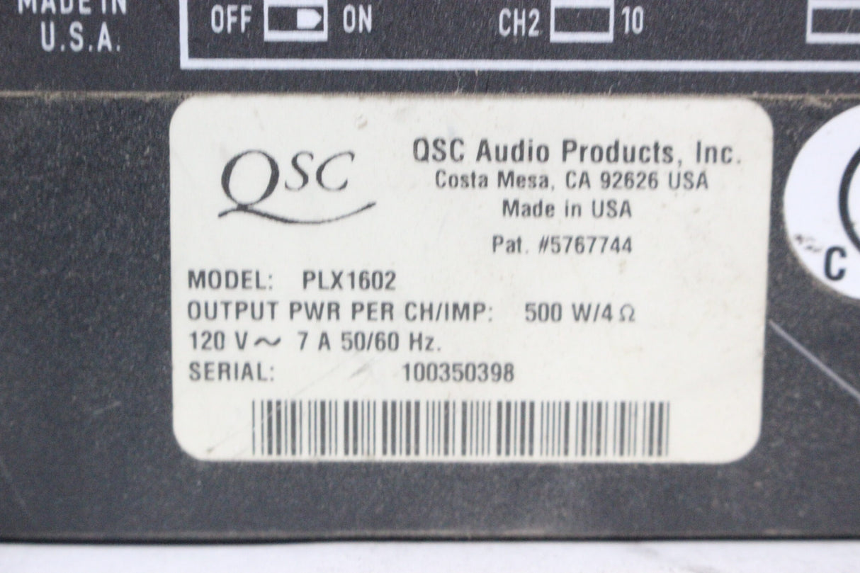 QSC PLX 1804 2-Channel 1800W Power Amplifier