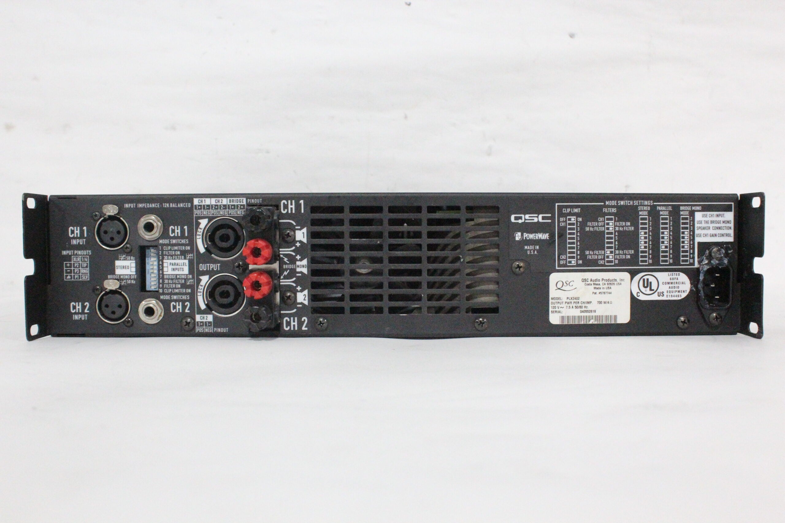 QSC PLX 2402 2-Channel Pro 2400W Power Amplifier – AVGear.com