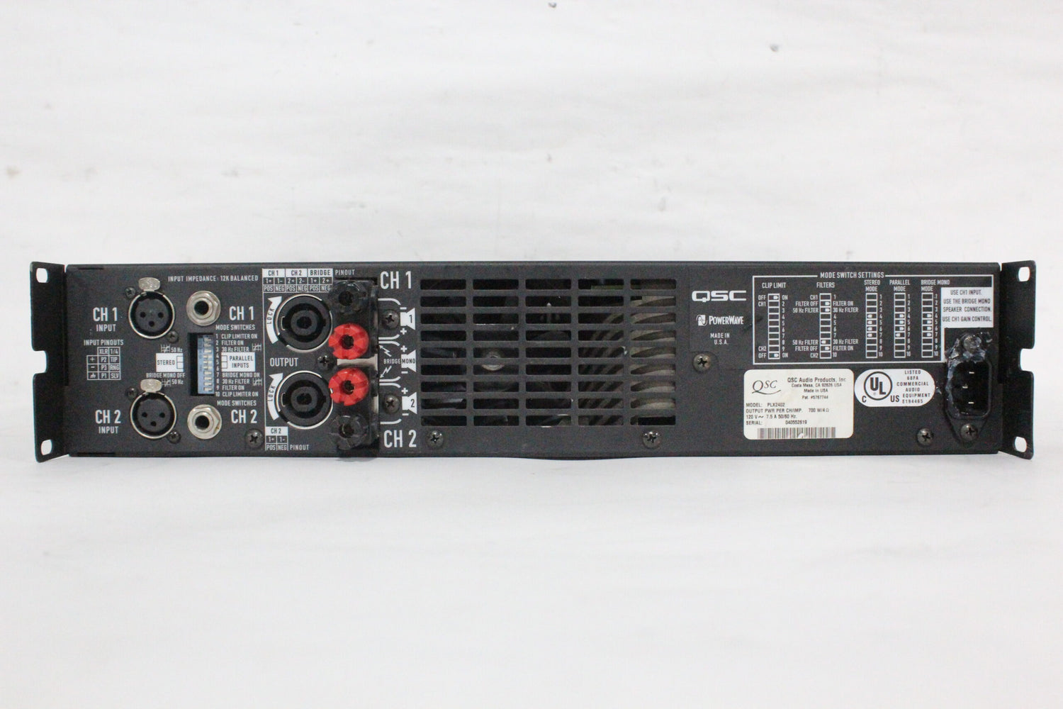 QSC PLX 2402 2-Channel Pro 2400W Power Amplifier