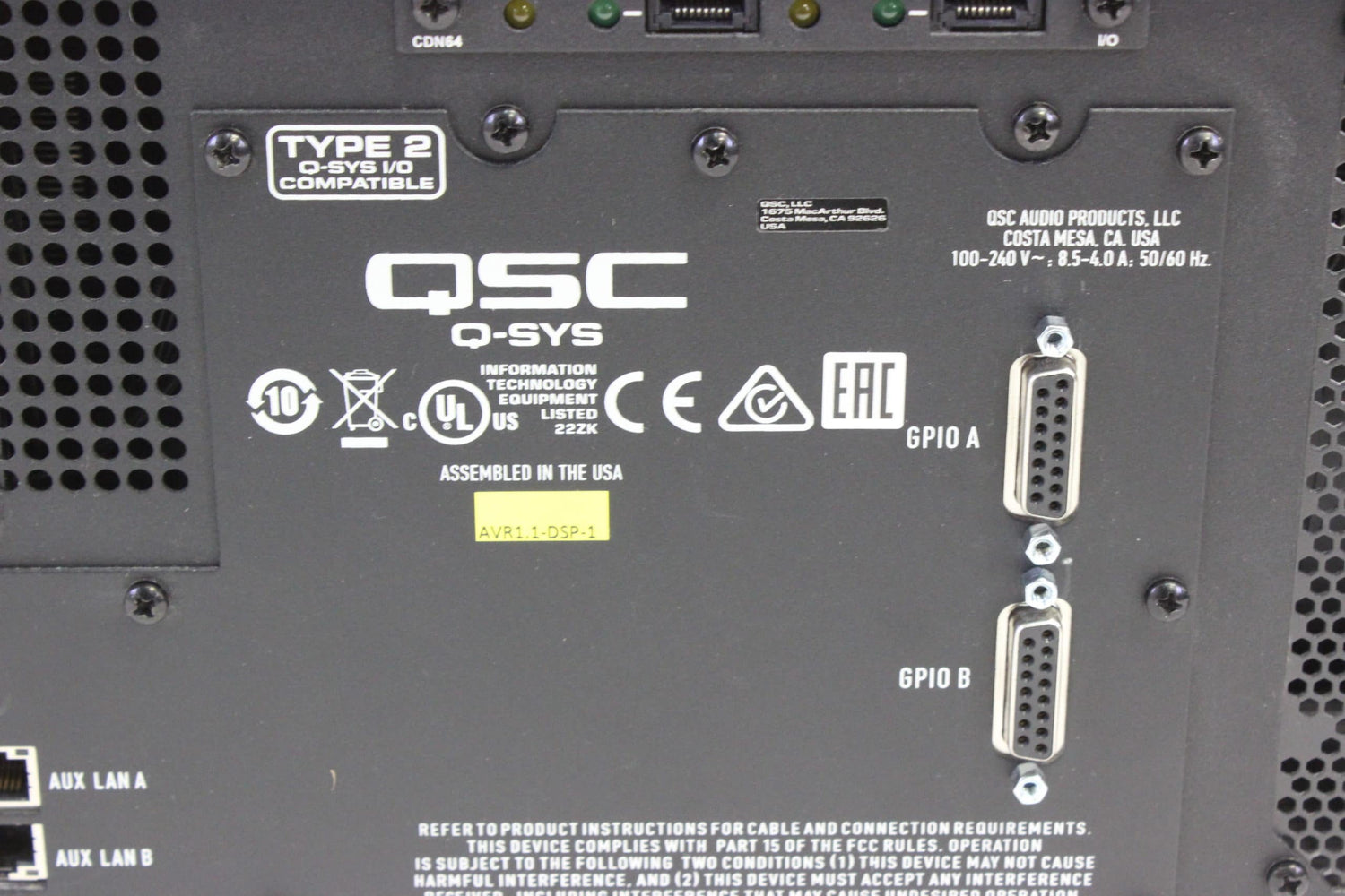 QSC Q-SYS 1100 Enterprise Core