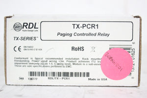 RDL TX-PCR1 Paging Controlled Relay (Switches Between 25, 70 and 100V Inputs)
