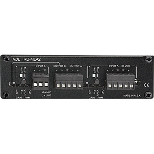 RDL RU-MLA2  Dual Channel Microphone/Line Preamplifier