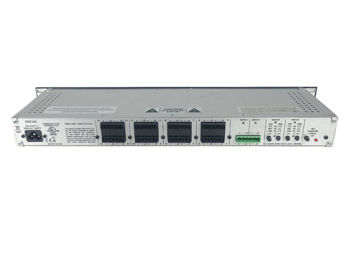 Rane DA216S Audio Distribution Amplifier w/ PSU