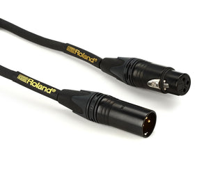 Roland RMC-G Gold Series Neutrik XLR-M to XLR-F Balanced Microphone Cable (3'-25')