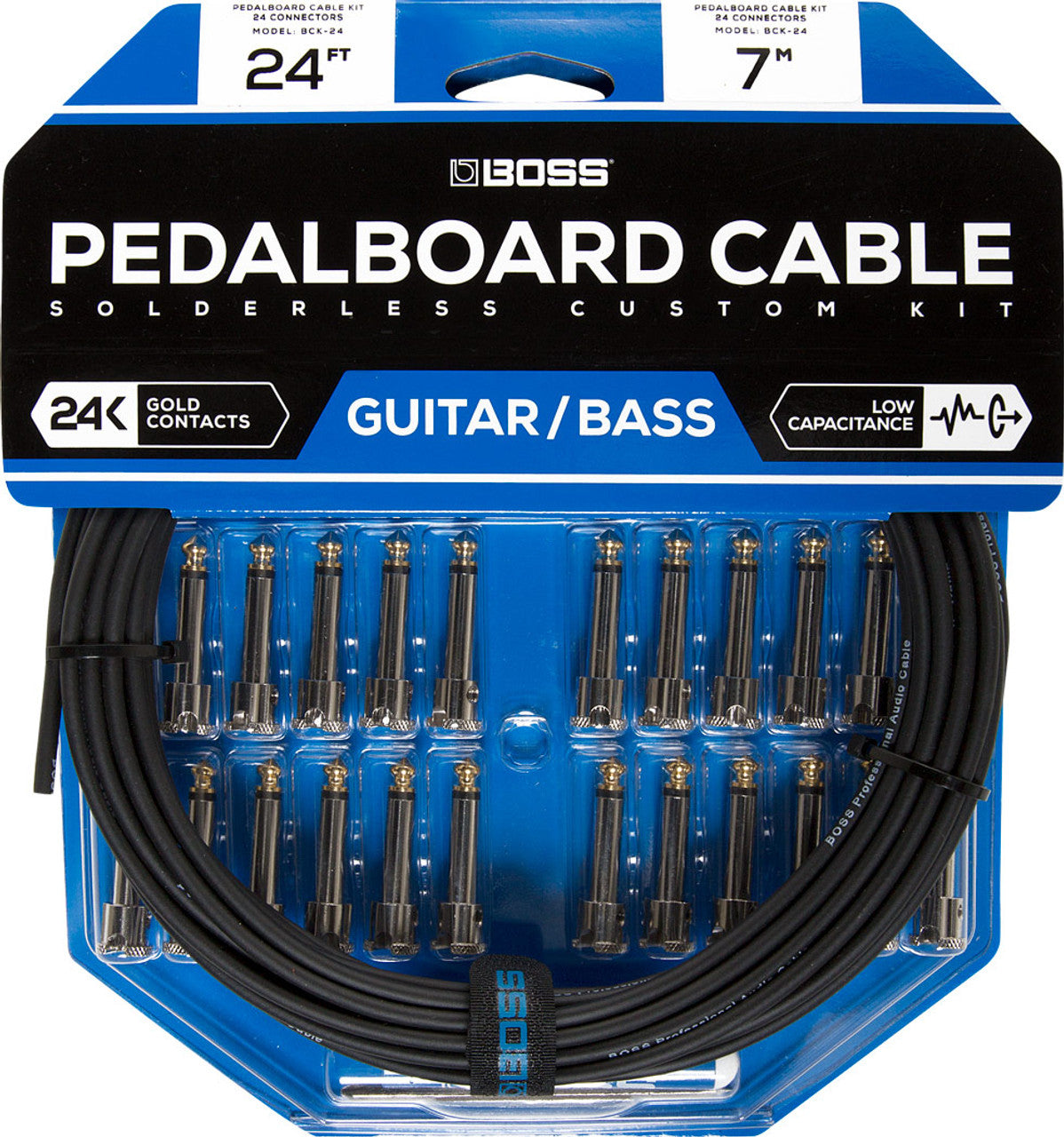 Roland BCK-24 PEDAL BOARD CABLE KIT, 24 CONNECTORS, 24FT / 7.3M CABLE