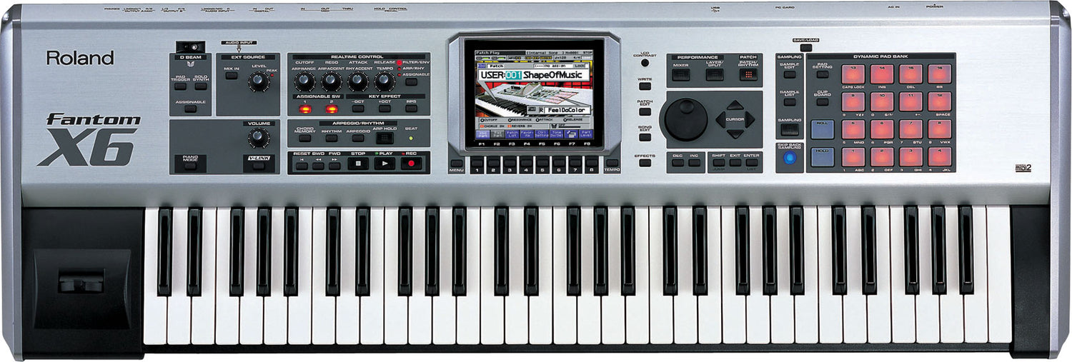 Roland Fantom-X6 61-Key Workstation Keyboard + 8-Track Audio Recording