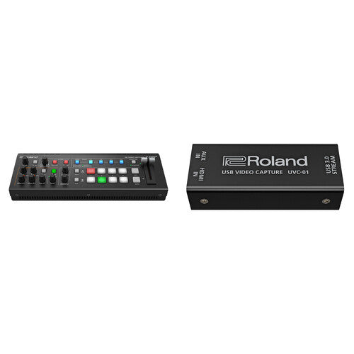 Roland V-1HD PLUS STR Compact 4 x HDMI Video Switcher & UVC-01 USB Capture Device Kit