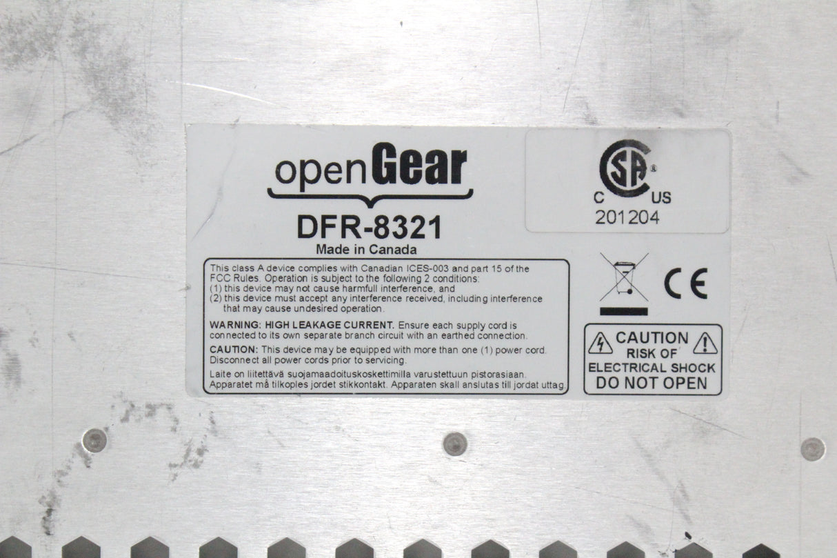 Ross OpenGear DFR-8321 C Frame w/ Network Controller