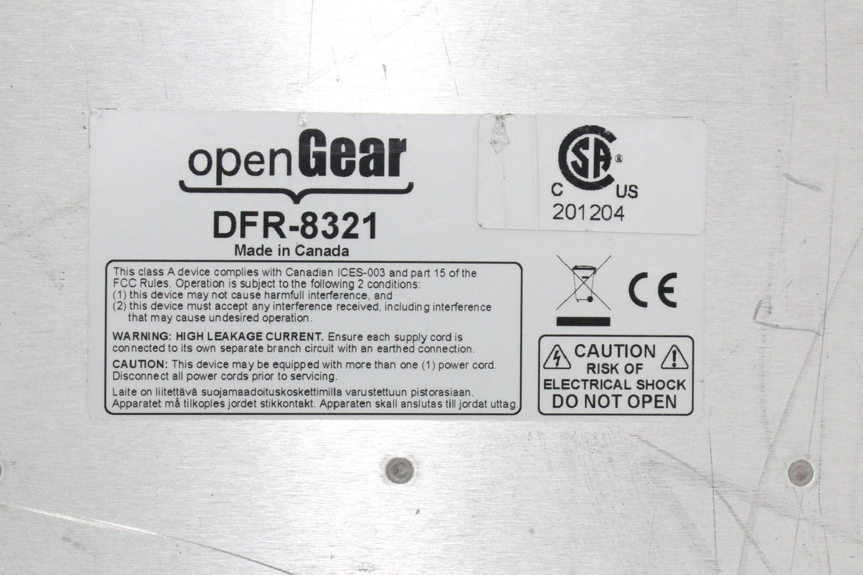 Ross OpenGear DFR-8321 C Frame w/ Network Controller
