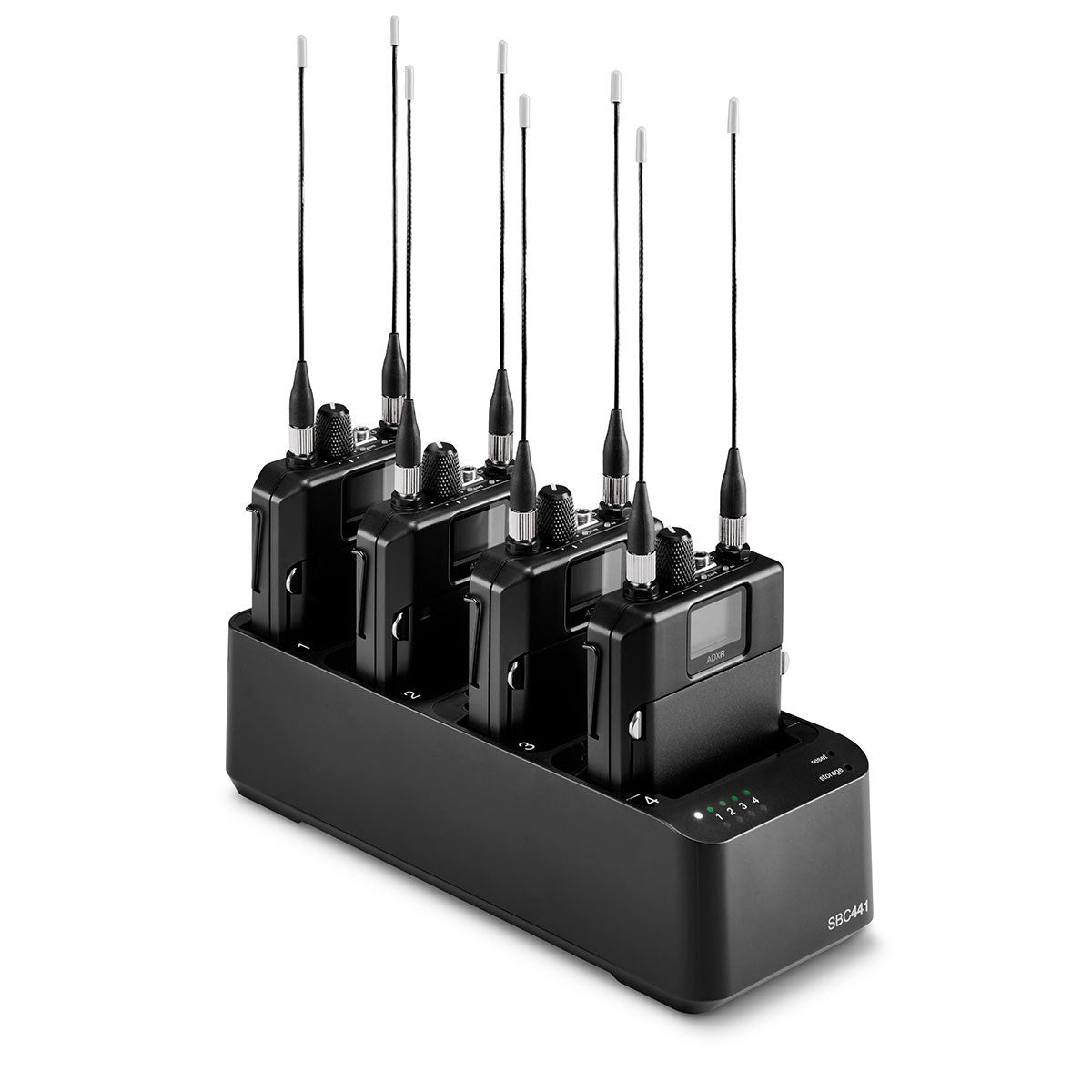 Shure SBC441US 4-Bay Docking Charger with Power Supply for ADXR Wireless Bodypack Receivers and SB910 Batteries