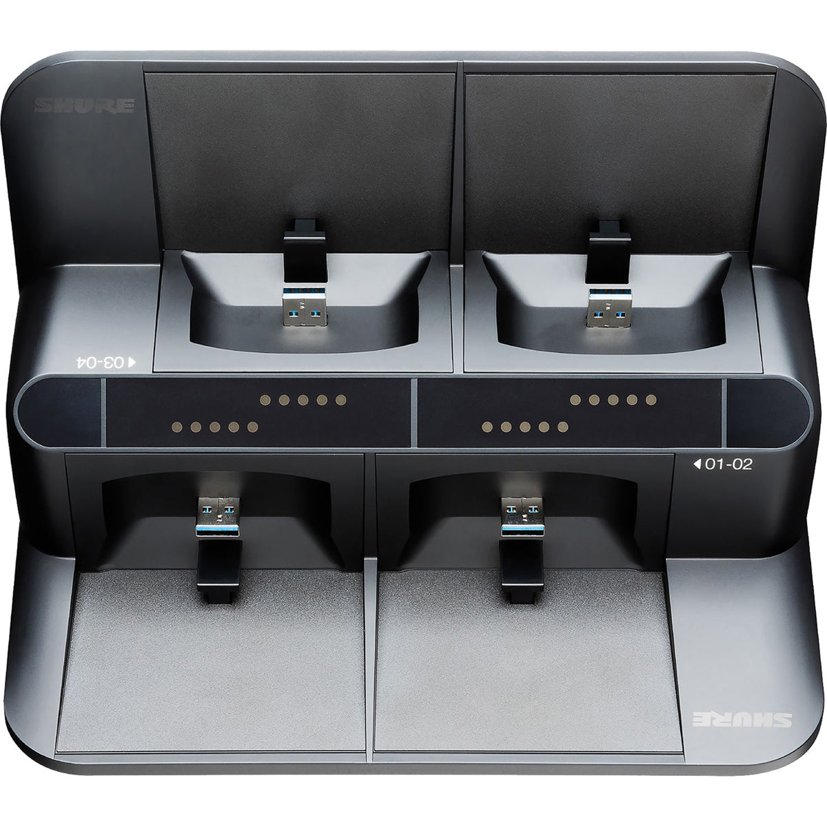 Shure SBC450 4-Bay Networked Docking Station For BN & GN Power Supply Not Included SBC450